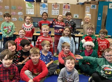 Class christmas jumpers. USE JPG