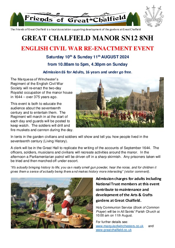 Flier event at great chalfield ecws august 2024